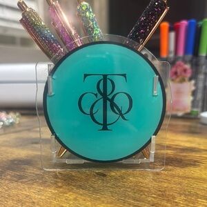 Teal and Multicolor Pen or makeup brush Holder